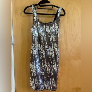 Sequin party dress black and silver shirt